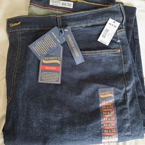 Men's Big and Tall dark Cremieux relaxed blue jeans 44x32